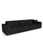 5-Sitzer-Sofa mit 2 dekorativen Kissen RUBEN Corduroy XXL Schwarz - 323x95x78