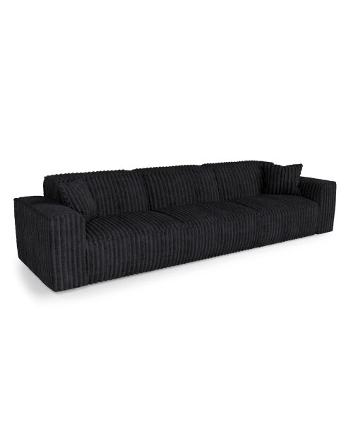 5-Sitzer-Sofa mit 2 dekorativen Kissen RUBEN Corduroy XXL Schwarz - 323x95x78