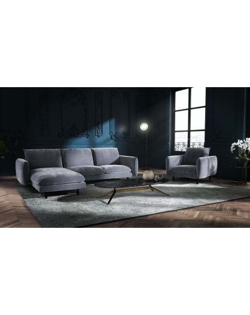 Sofá de esquina izquierda Isak gris antracita - 235x92x85