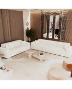 3-zitsbank met 2 sierkussens RUBEN Cream Corduroy - 232x95x78