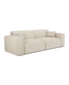 LIVA 4-Sitzer-Ausziehsofa aus beigefarbenem strukturiertem Samt - 240x97x73