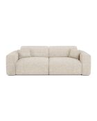 LIVA 4-Sitzer-Ausziehsofa aus beigefarbenem strukturiertem Samt - 240x97x73