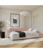 Divano convertibile ad angolo retto LIVA in velluto testurizzato rosa vintage - 283x180x73