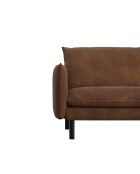 ISAK 2-Sitzer-Sofa Vintage-Stoff mit Ledereffekt Cognac - 155x92x85