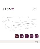 ISAK 2-Sitzer-Sofa Vintage-Stoff mit Ledereffekt Cognac - 155x92x85