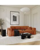 LIVA 4-Sitzer-Cabrio-Sofa aus Terrakotta mit geprägtem Samt - 240x97x73