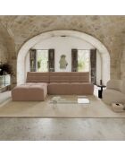 Lettino modulare Jody Velours Taupe beige in velluto - 105x185x80