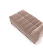 Lettino modulare Jody Velours Taupe beige in velluto - 105x185x80