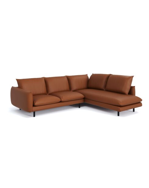 Isak breites rechtwinkliges Sofa aus Kamelleder - 262x92x85