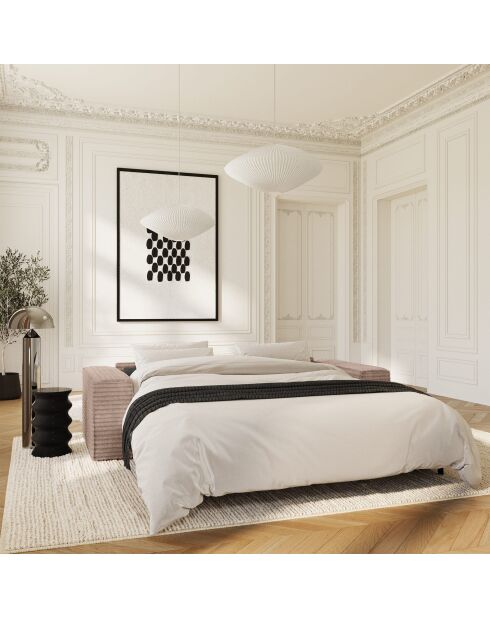 Sofá convertible Express 140 cm colchón RUBY corduroy XXL taupe - 216x100x80