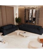 3-zitsbank met 2 sierkussens RUBEN Corduroy XXL Zwart - 232x95x78