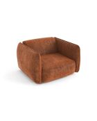 Fauteuil LIAM Velours tramé Terracotta - 118x102x76