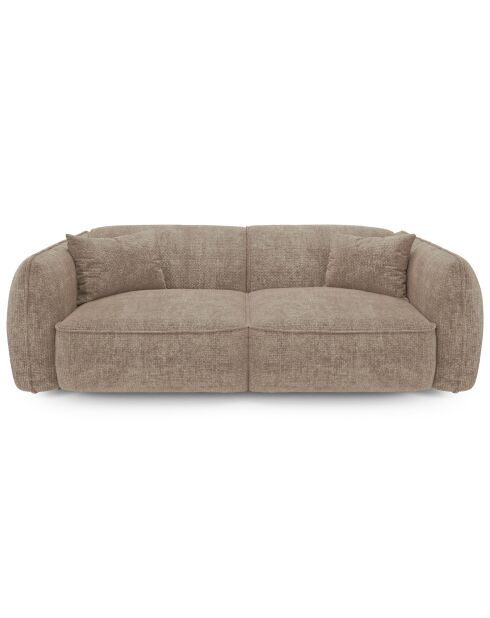 LIAM 3-Sitzer-Sofa aus beigefarbenem gewebtem Samt - 196x90x74