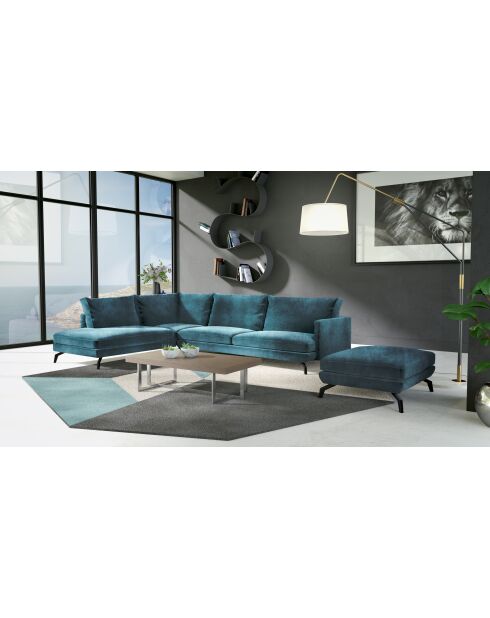 POUF UNIC BLEU PETROLE - 90x70x46