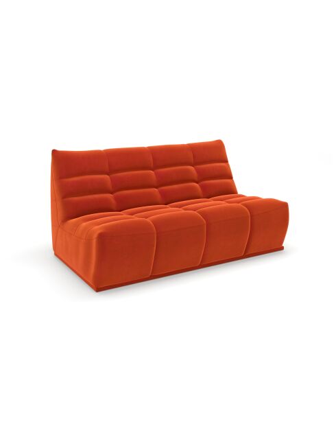 Canapé 3 places modulable Jody Velours ORANGE - 175x112x80