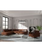 Sofá izquierdo gran angular Justin cognac - 256x200x78