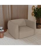 Fauteuil LIAM Tissu bouclette Taupe - 118x102x76