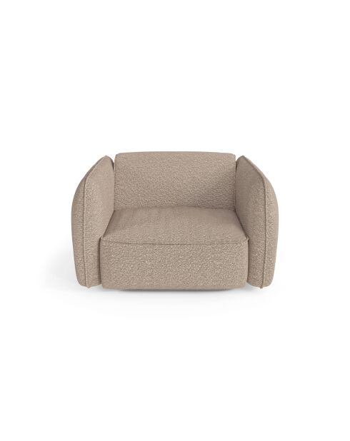 Fauteuil LIAM Tissu bouclette Taupe - 118x102x76
