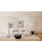 Pouf Rolf Cream in velluto a coste - 97x97x41