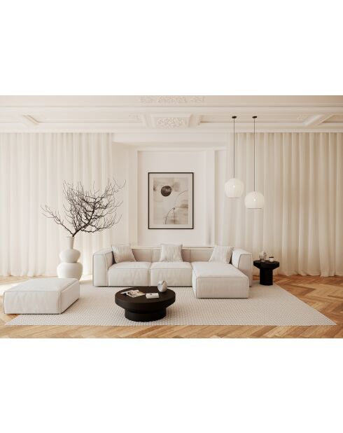 Pouf Rolf Cream in velluto a coste - 97x97x41