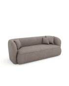 EMY 3-Sitzer-Sofa aus taupefarbenem Webstoff - 205x88x77