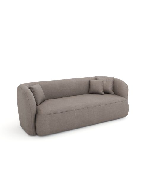 EMY 3-Sitzer-Sofa aus taupefarbenem Webstoff - 205x88x77