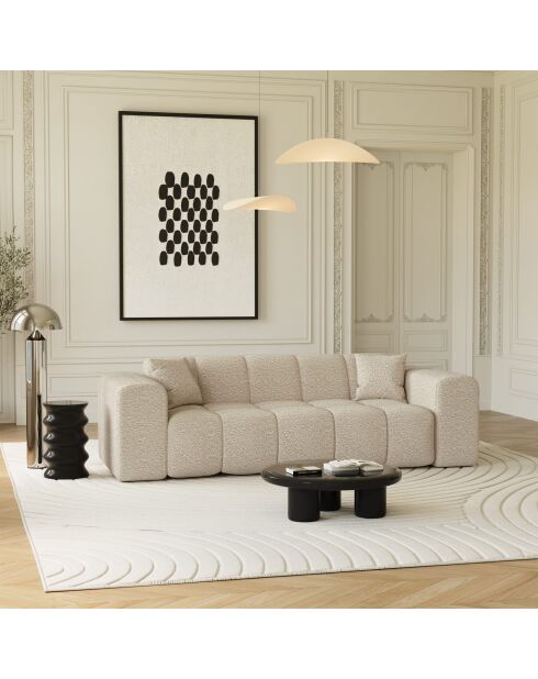 COVA 4-Sitzer-Sofa aus beigem Boucle-Stoff — 247x94x69,5