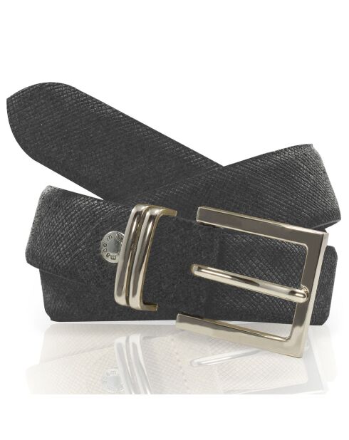 Ceinture femme passant argenté noir-Noir