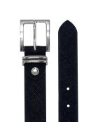 Ceinture femme passant argenté noir-Noir