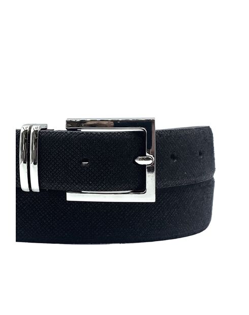 Ceinture femme passant argenté noir-Noir