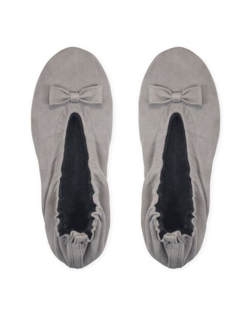 Ballerines en cuir Mélodie gris pierre