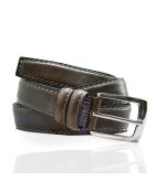 Ceinture viellie bord surpique boucle rectangle Isaline grise