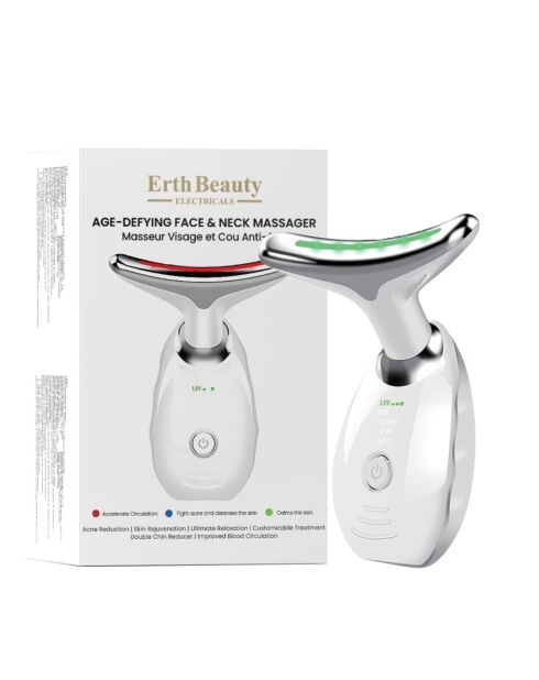Anti-Aging-Gesichts- und Nackenmassagegerät - weiß