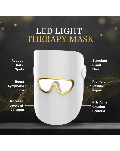 Masque de luminothérapie LED 3 modes de couleur