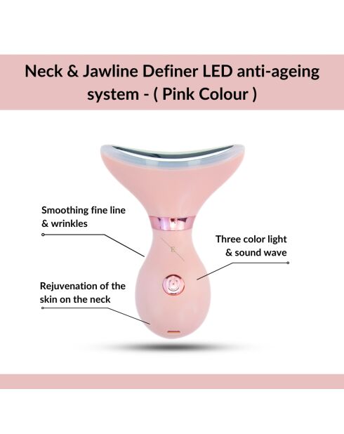 LED-Anti-Aging-System für Hals- und Kieferkontur - (rosa Farbe)