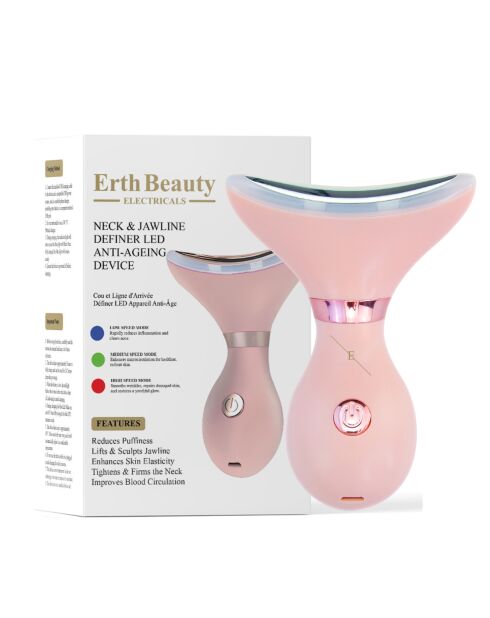 LED-Anti-Aging-System für Hals- und Kieferkontur - (rosa Farbe)