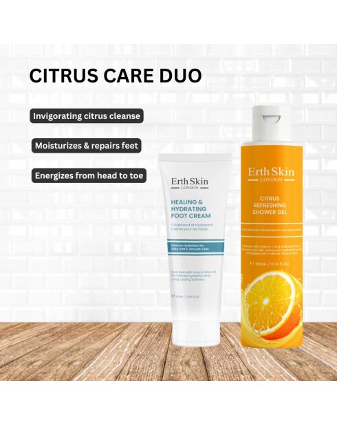 Set soin douche rafraichissant + crème pieds - 2 pièces