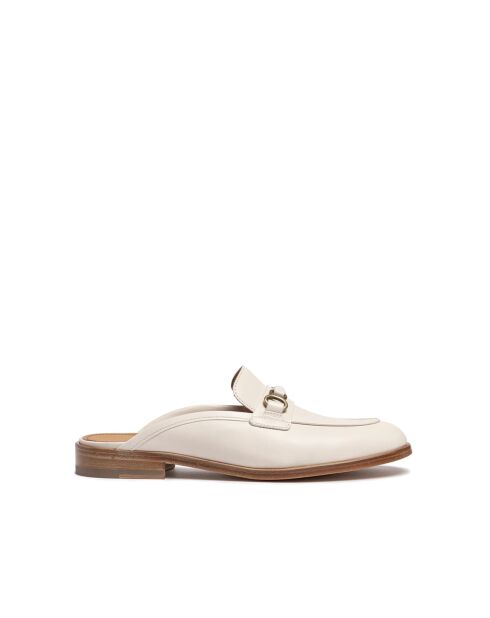 Mules mocassins en veau tannage végétal très souple Écrues