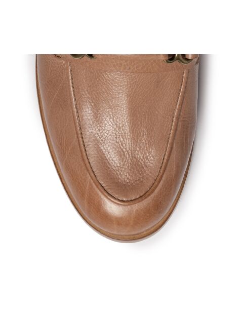 Hellbeige Mokassin-Pantoletten