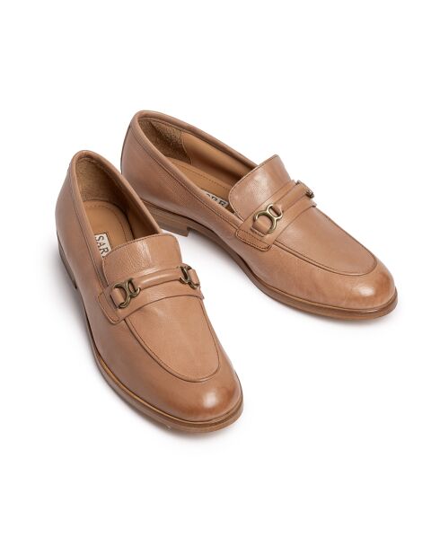 Mocassins en veau tannage végétal très souple Beige clair