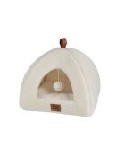 Tenda in lana riccia in poliestere 38*38*h30cm lanosa ecru