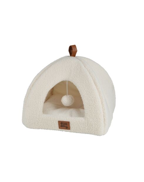 Tenda in lana riccia in poliestere 38*38*h30cm lanosa ecru