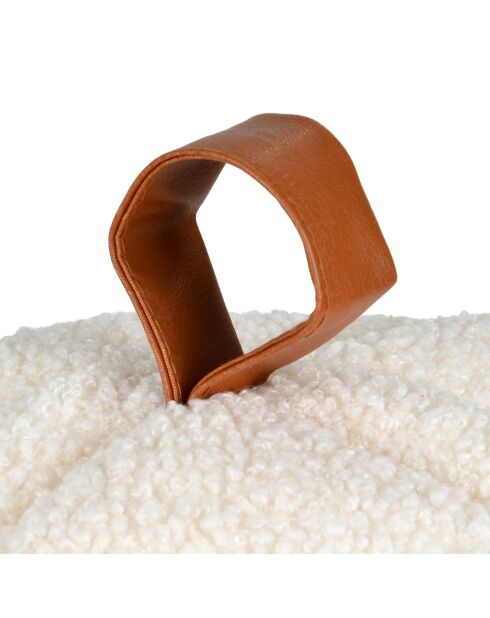 Tenda in lana riccia in poliestere 38*38*h30cm lanosa ecru