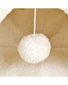 Tenda in lana riccia in poliestere 38*38*h30cm lanosa ecru