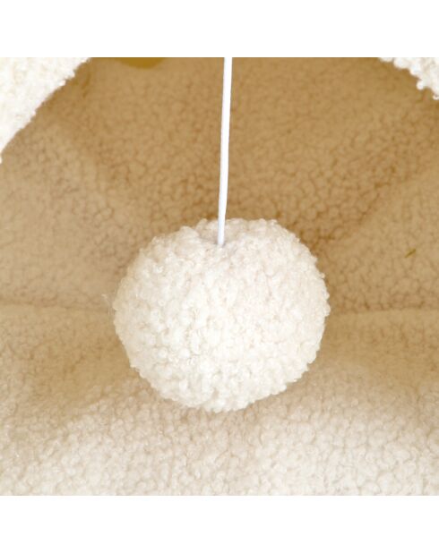 Tenda in lana riccia in poliestere 38*38*h30cm lanosa ecru