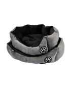 Set di 2 cestini rotondi in poliestere d50>60cm a chiazze grigio/nero