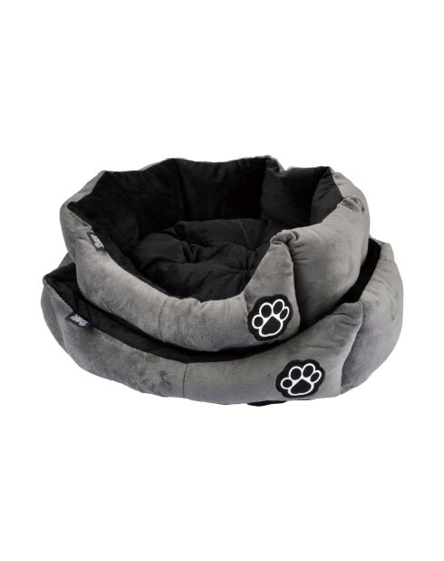 Set di 2 cestini rotondi in poliestere d50>60cm a chiazze grigio/nero