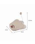 Griffoir forme patte avec jouet h23*35*35cm ecru