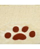 Griffoir forme patte avec jouet h23*35*35cm ecru