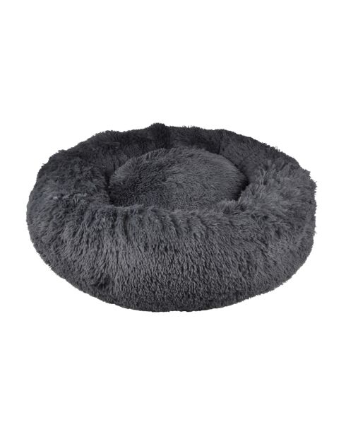 Rond donutkussen van polyester d95*22cm pluizig antraciet
